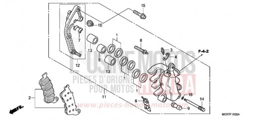 FRONT BRAKE CALIPER (L.) (CBF600SA8/NA8) CBF600NA8 de 2008